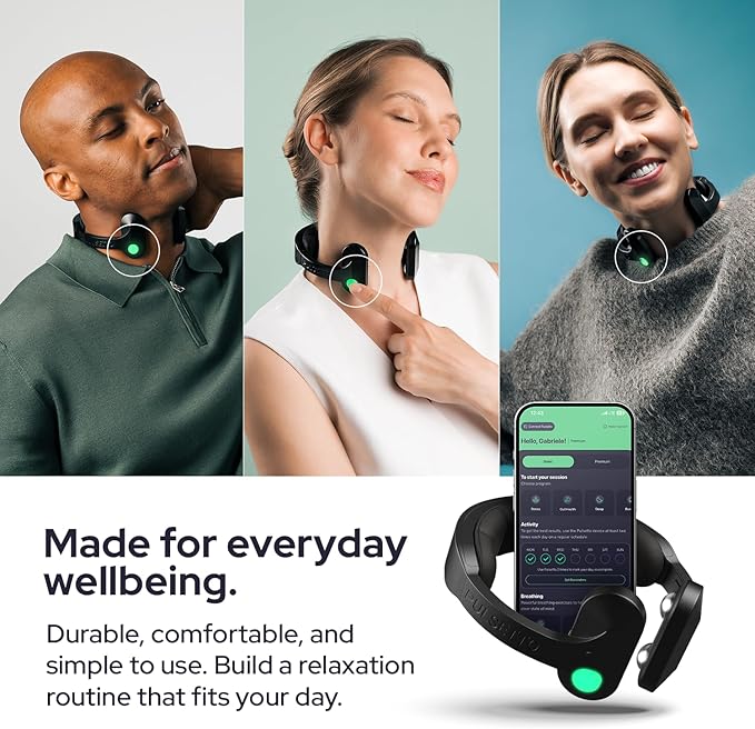 Pulsetto FIT Wellness Wearable with Vagus Nerve Support – Patented Neuro Technology for Relaxation, Stress Balance, Focus, and Restful Sleep Pulsetto