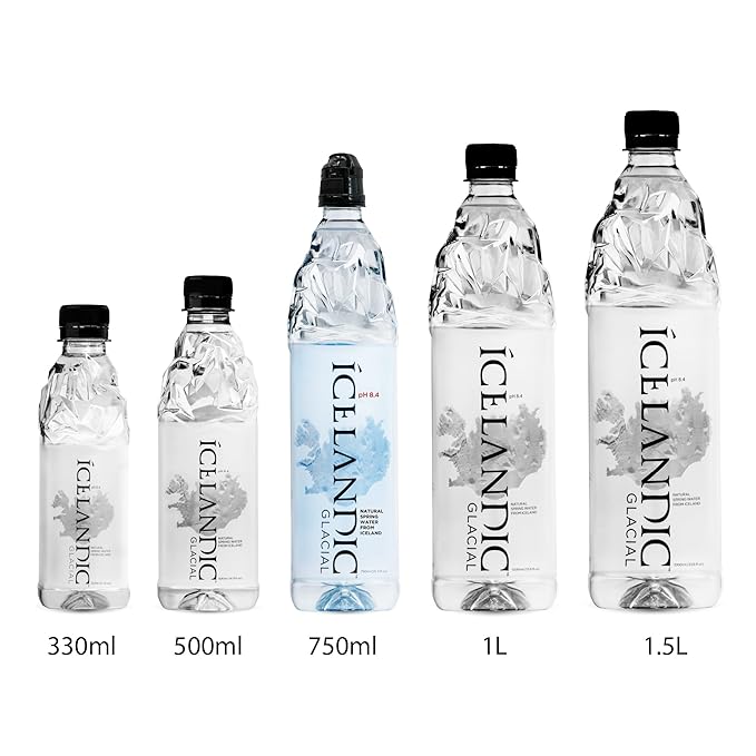 Icelandic Glacial Natural Spring Alkaline Water, 750 ml / 25.3 Fl Oz (Pack of 12) - Bloomnest