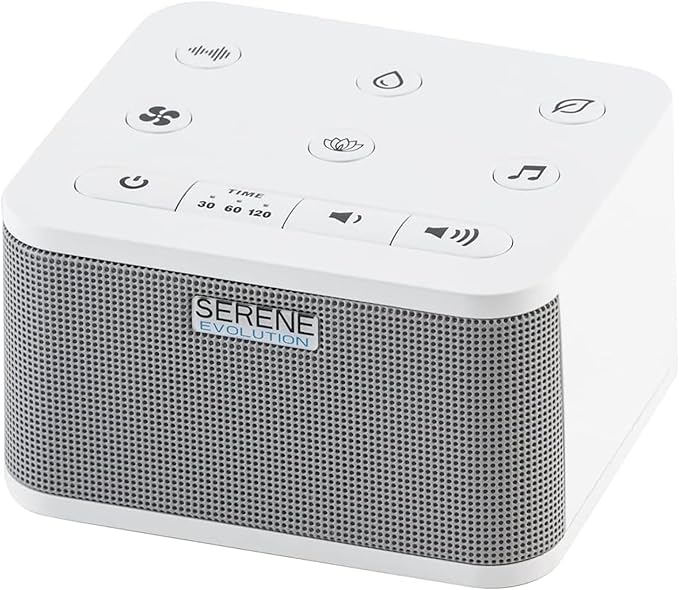 Serene Evolution 30 Sound White Noise Machine - Sleep Machine for Adults, Baby With Rain, Ocean, Pink Noise - Brown - Bloomnest