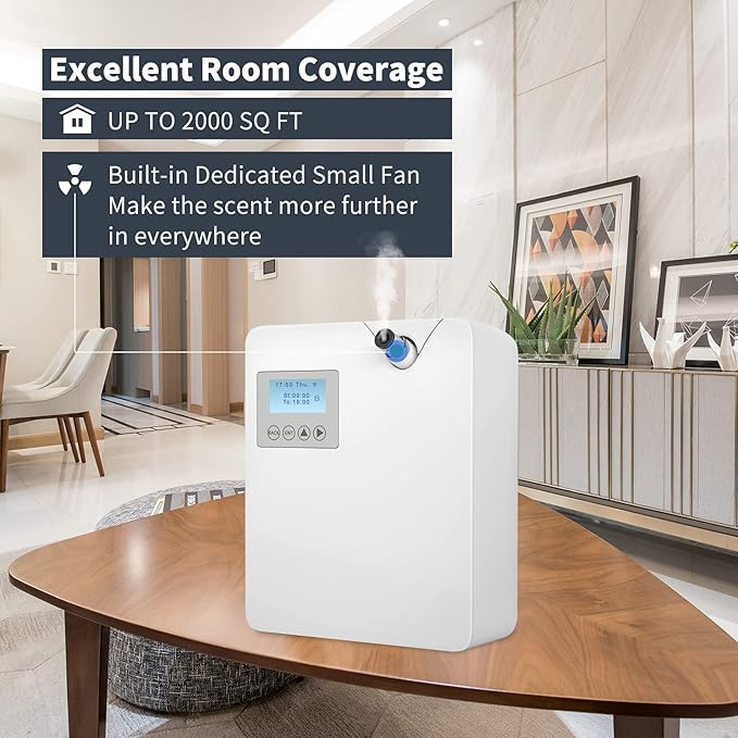 JCLOUD Smart Scent Air Machine with Cold-Air Tech for Home, Hotel Scent Diffuser, Waterless Essential Oil Diffuser 300ML, HVAC Scent Diffuser for Essential Oils for Large Room, Office, Spa - Bloomnest
