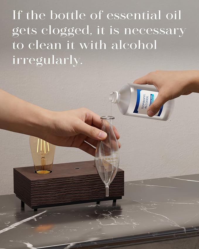 Waterless Essential Oil Diffusers with Rechargeable Battery & 9H Runtime, Aromatherapy Diffusers with Bulb, Scent Diffusers Premium Wood & Glass Nebulizer Cordless for Large Home, Hotels, Rooms - Bloomnest