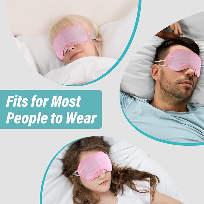 Aneco 50 Pieces Blindfold Sleep Mask Bulk Eye Mask Shade Cover with Nose Pad and Adjustable Strap for Travel Sleep Game Party Supplies, Light Pink - Bloomnest