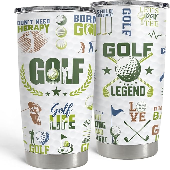 SANDJEST Golf Tumbler 20oz 30oz Stainless Steel Insulated Travel Mugs Baseball Player Coffee Cups - Inspirational Gift for Golf Lovers, Golfers, Fan, Coach, Sport Lovers - Bloomnest