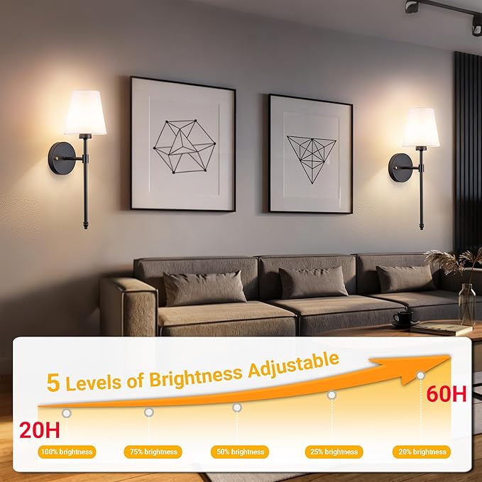 Battery Operated Wall Sconce: Peel and Stick Adhesives Stick On Non Drill Wall Light, Rechargeable Wireless Wall Lamp with Battery Corn Bulb for Bedroom Wall Decor - Bloomnest