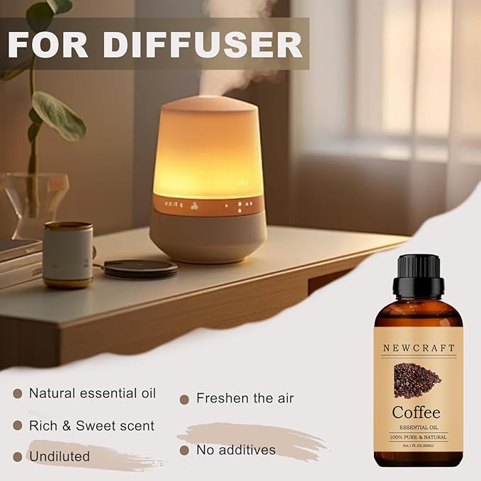 Coffee Essential Oils, 100% Pure and Natural Essential Oil for Aromatherapy Diffuser - Coffee/1 Fl Oz NewCraft