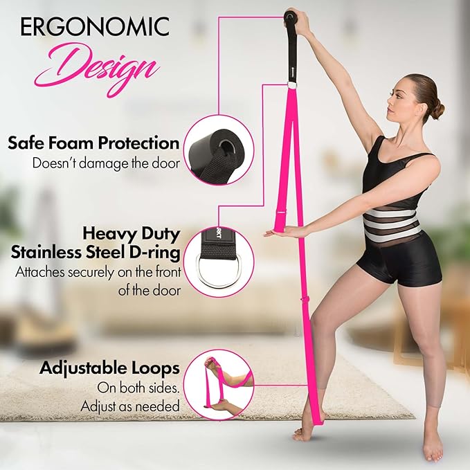 Stretching Strap With Door Anchor - Stretching Equipment to Improve Legs Flexibility - Splits Trainer For Home Ideal In Ballet, Dance, Cheerleading, Taekwondo, Yoga, Pole Dancing & Gymnastics - Bloomnest