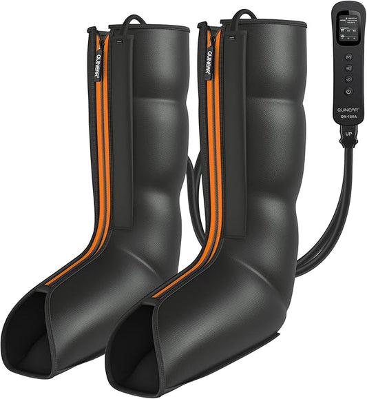 QUINEAR Leg Compression Massager, Calf Massager for Circulation and Pain Relief with 3 Modes and 3 Intensities,Compression Boots for Leg (no Heat) - Bloomnest