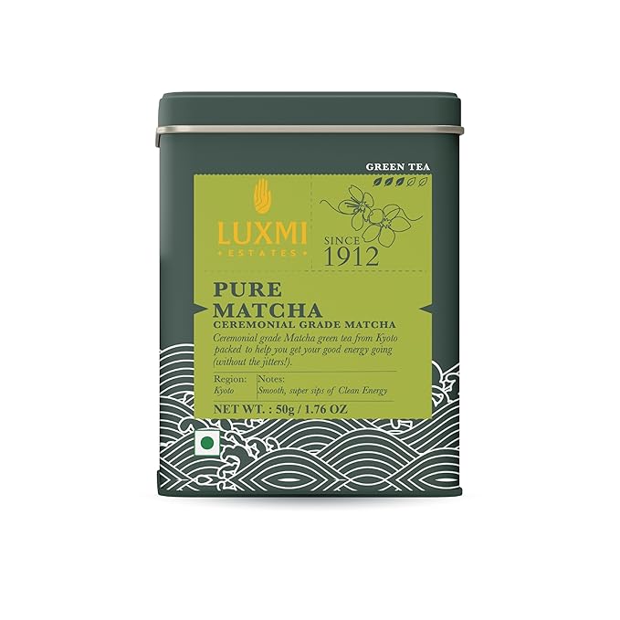 Luxmi Estates - Pure Matcha - Ceremonial Grade Matcha Powder - 50g | Organic, Stone-Ground Matcha Tea, Rich in Antioxidants | Authentic Zen Tea Experience - Bloomnest