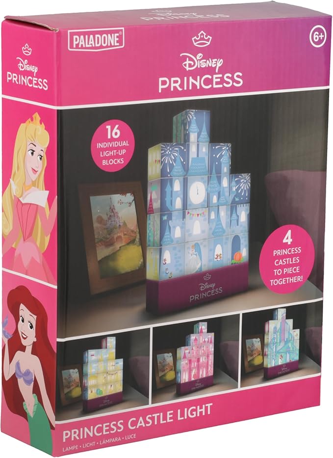 Paladone Disney Princess Castle Light, Officially Licensed Building Blocks Lamp, Gifts for Girls, Bedroom Décor, Pop Culture Merchandise - Bloomnest