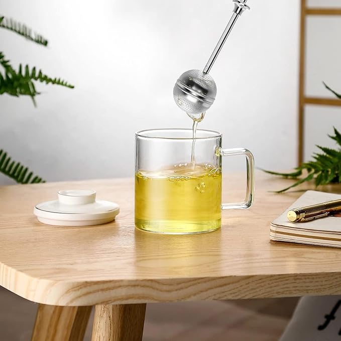Numola Long Handle Tea Ball Stainless Steel, 2Pcs Premium Tea Infuser Filter for Loose Leaf Tea, Reusable Fine Mesh Tea Interval Diffuser Strainer for Cup and Teapot - Bloomnest
