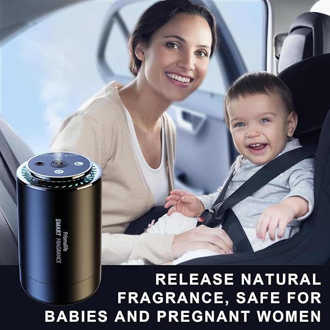 2025 Upgrade Smart Car Air Freshener, Rechargeable Car Air Freshener Diffuser with Starlight Projector & Atmosphere Light, Adjustable Car Freshener with Ultrasonic Tech & Auto On/Off, 50ml Perfume - Bloomnest
