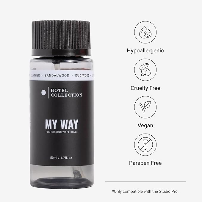 Hotel Collection-Studio Pro Essential Oil Diffuser-600 sq ft Coverage-Cordless & Portable with Remote-Cold-Air Diffusion Technology Plus Oil-My Way Pro-Pod-Aromatherapy Essential Fragrance Oil - Bloomnest