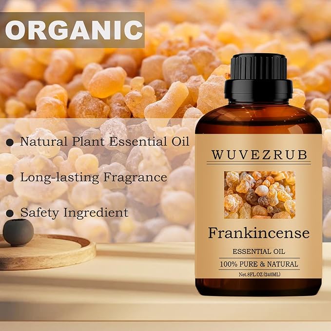 Frankincense Essential Oil 240ML, 100% Pure and Natural for Aromatherapy Diffuser - 8 Fl Oz WUVEZRUB