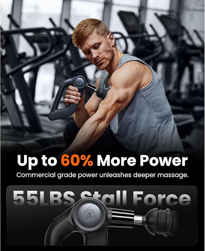 BOB AND BRAD D5 Pro Plus Massage Gun with Heat, FSA Eligible/HSA Eligible, 13mm Amplitude Deep Tissue Percussion Massage Gun with Max Power for Muscle Therapy, Professional Muscle Massager, Ideal Gift - Bloomnest