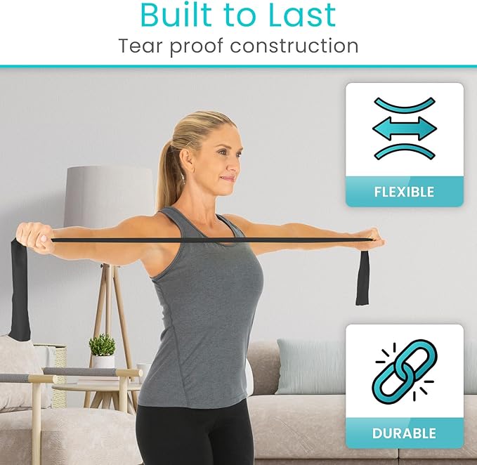 Vive Professional Resistance Bands - 25 Yard Non-Latex Roll for Physical Therapy, Lower and Upper Body Exercise Workout - Straight Elastic for Strength Training, Rehabilitation, Women, Men - Bloomnest