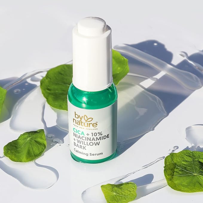 By Nature Calming Face Serum - Cica+10% Niacinamide+Willow Bark - Purifying Facial Serum with Cica Plant Extract & Texture Enhancing Niacinamide - Skincare from New Zealand - 1 fl. Oz - Bloomnest