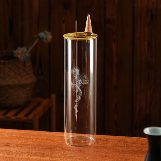 Ceremony Incense Holder, 2 in 1 Incense Burner for Sticks, Ash-Proof Glass Incense Burner for Meditation Yoga Spa Room Decor - Bloomnest
