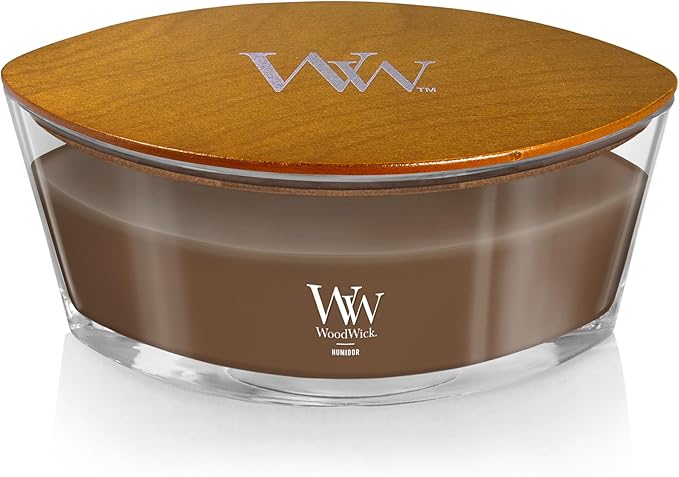 WoodWick Humidor Gifts for Women and Men, 16 oz Ellipse Candle with Crackling Wick - Bloomnest