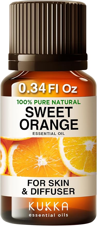 KUKKA Sweet Orange Essential Oils - 0.34 Fl Oz - for Hair, Skin, Diffuser, Aromatherapy & DIY Soap Making Scent - Bloomnest