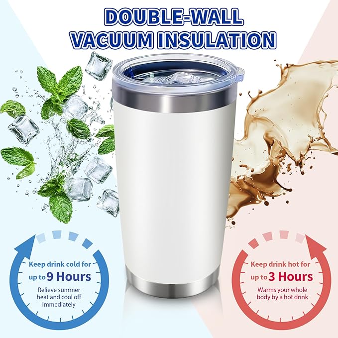 36 Pack, 20oz Stainless Steel Bulk Tumblers with Lids and Straws, Leakproof Double Wall Travel Mug for Hot/Cold Drinks, Home Office Outdoor Party, Durable Powder Coated Insulated Cup/Mix Color - Bloomnest