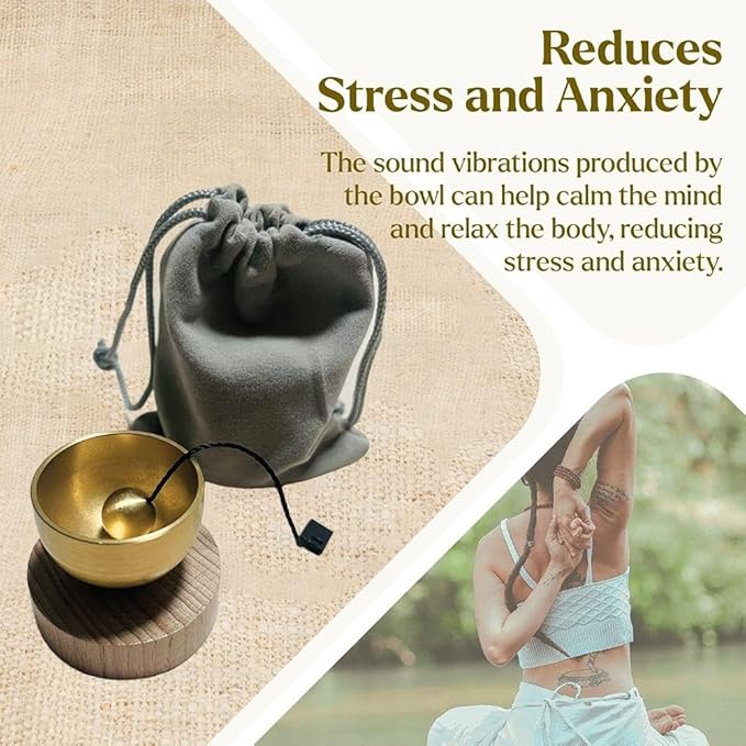 Mini Brass Singing Bowl Set, Handcrafted Small Tibetan Sound Bowl with Cushion, 3-in-1 Meditation Tool for Sound Therapy, Aromatherapy & Mindfulness for Yoga, Relaxation & Stress Relief - Bloomnest
