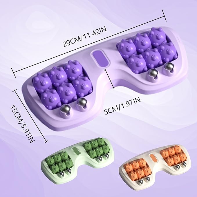 Portable Double Foot Massage Roller,Plantar Fasciitis Relief, Dual Foot Acupressure Therapy for Stress Relief and Improved Circulation, Portable Reflexology Tool for Home and Office Use (Purple) - Bloomnest