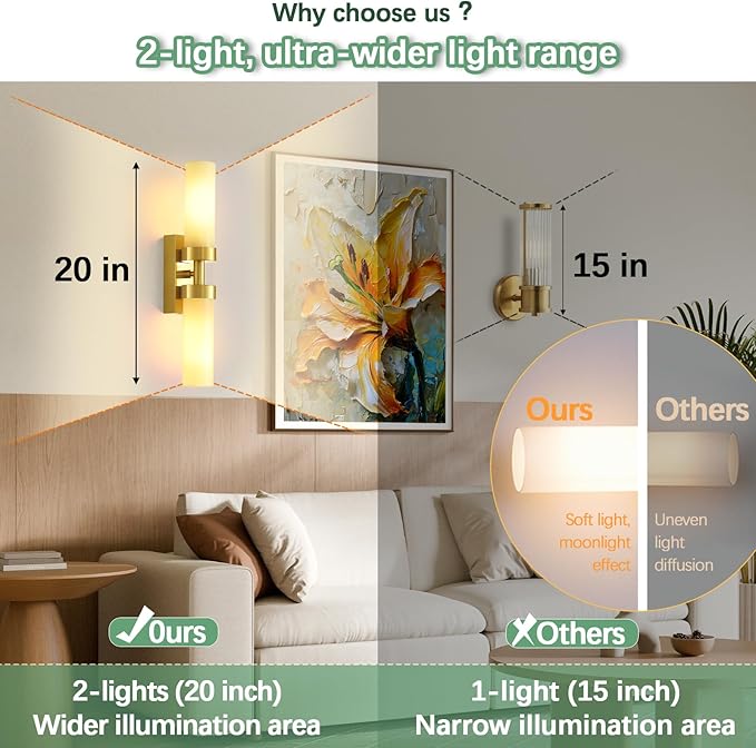 Rechargeable Wall Sconces Set of Two with Remote, Gold Battery Operated Wall Sconce with Milky Glass, Sconces Wall Decor Set of 2 Wall Light Fixtures for Bedroom Bathroom Mirror Living Room - Bloomnest
