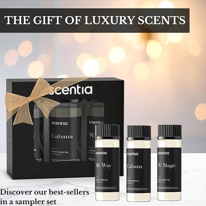 Scentia Hotel Diffuser Oil | Aromatherapy Fragrances Inspired by 5-Star Hotels | Luxurious Scents Gift Set - 3 x 20ml Bottles Set - The 1 Hotel Miami, W Hotels - Thanksgiving & Holiday Gift - Bloomnest