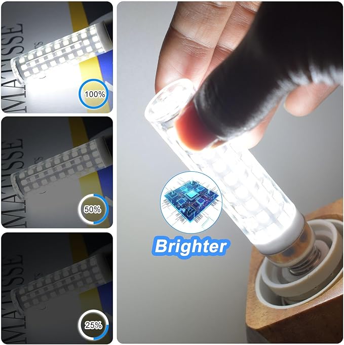E12 Led Bulbs 100 Watt Equivalent 10W Candelabra Light Bulbs Dimmable, Cool White 6000K, AC120V 1100 Lumen for Chandelier Ceiling Fan Salt Lamp (0.71 * 3.45 in),3 Pack - Bloomnest