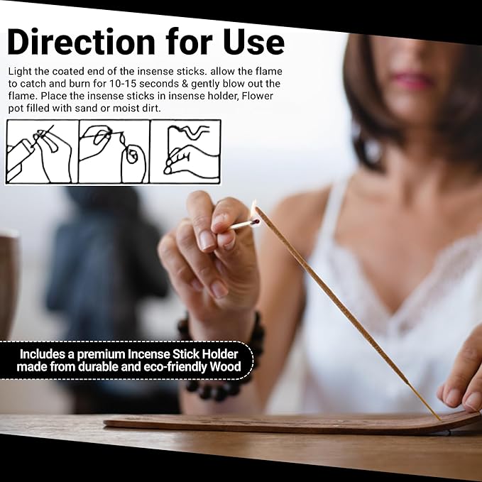 Aromatic Incense Sticks Gift Set – 120 Natural & Non-Toxic Incense Sticks | 6 Soothing Scents | Home, Meditation, Relaxation & Yoga | Free Incense Holder | Inciensos - Gifts for Women - Bloomnest