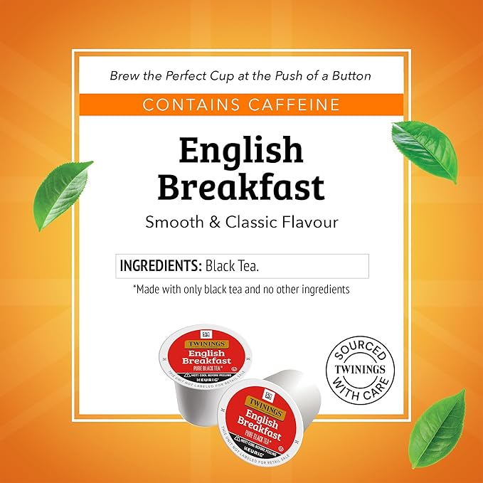 Twinings English Breakfast Black Tea 72 K-Cup Pods for Keurig, 12 Count (Pack of 6) Smooth, Flavourful, Robust, Caffeinated, Enjoy Hot or Iced - Bloomnest
