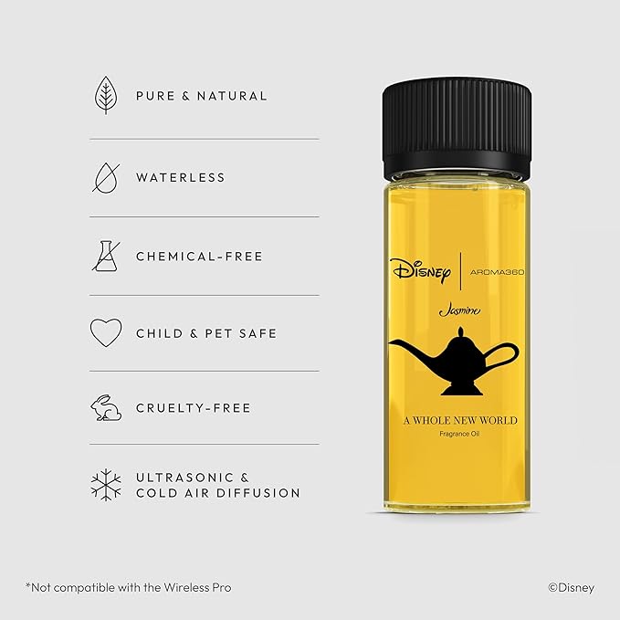 Aroma360 | Disney - A Whole New World Fragrance Oil Blend | Disney Princess Jasmine | Luxury Essential Oil Diffuser | Aromatherapy Scent Diffuser Oil | Bergamot Orange Blossom Rose 1.7 fl oz 50 mL - Bloomnest
