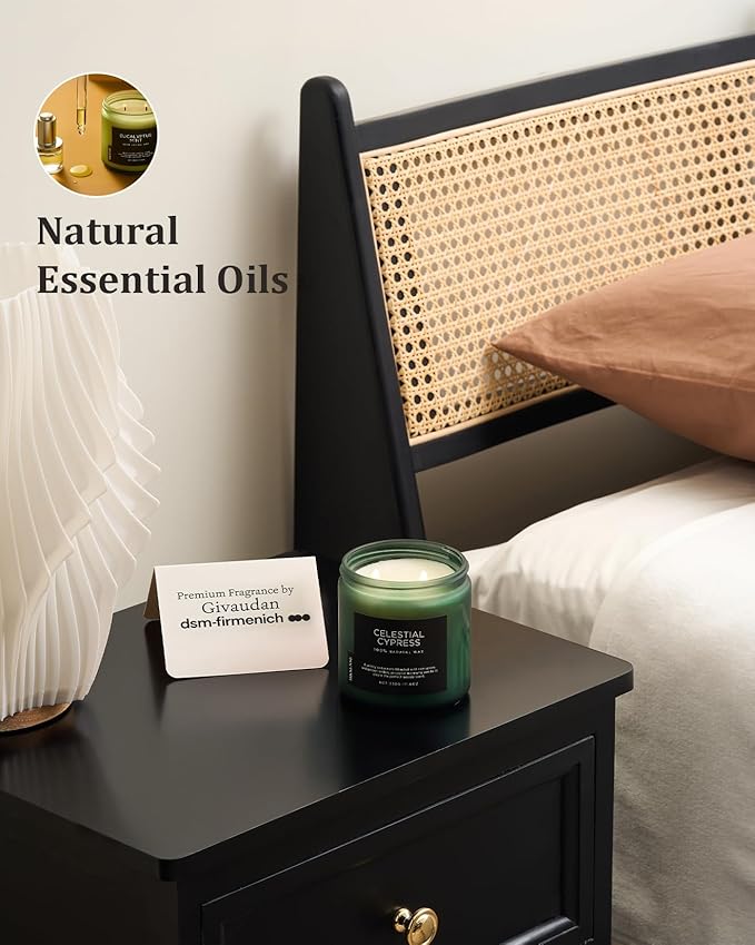 M&SENSE Celestial Cypress - Cedarwood Spice Scent Natural Soy Wax Highly Scented Candle, 11.6oz 2 Wick 70 Hours Long Lasting Candle Woody Scent Gifts for Dad - Bloomnest