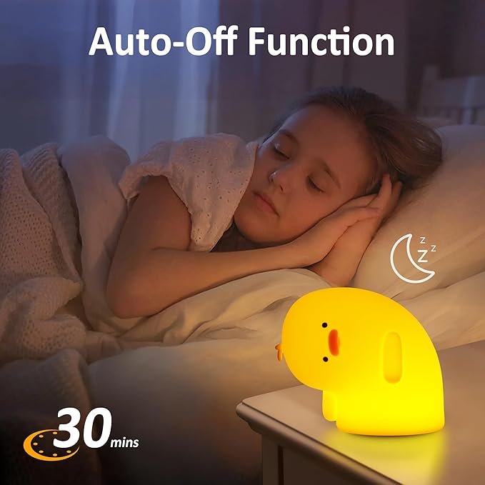 Attivolife Duck Night Light, Silica Gel Nursery Bedside Lamp with Dimmable Rechargeable Timer, Great Decor Piece for Bedrooms, Study, Creative Gift Idea Appeals to Mother Kids Friends Family - Bloomnest