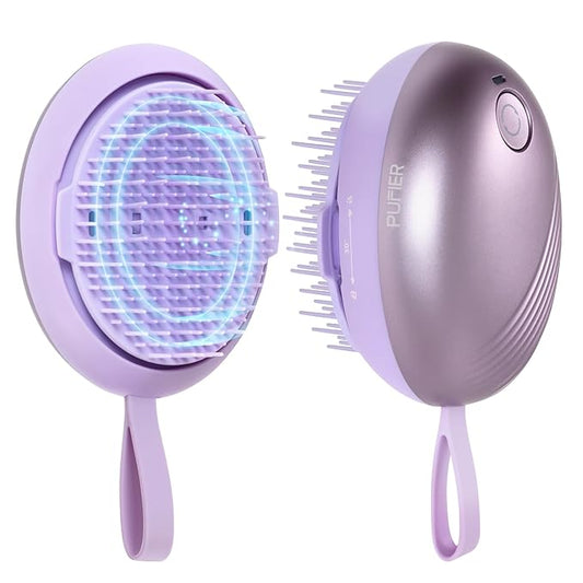 Electric Scalp Massager – Rechargeable Head Massager with Anion Technology, Portable Anti-Frizz Scalp Tool, Scalp Massager Gift for Men & Women(Purple) PUFIERDisco