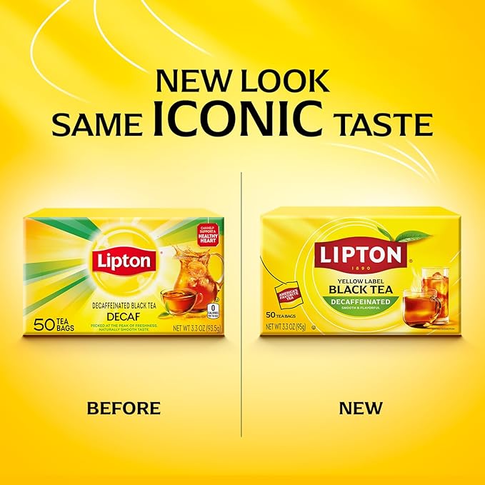 Lipton Decaf Black Tea Bags, Hot or Iced Caffeine Free Tea, 50 Tea Bags - Bloomnest