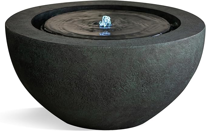 Xbrand 19.8" W Round Polyresin Indoor/Outdoor Sphere Water Fountain w/LED Light - Bloomnest