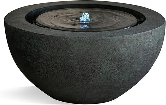 Xbrand 19.8" W Round Polyresin Indoor/Outdoor Sphere Water Fountain w/LED Light - Bloomnest
