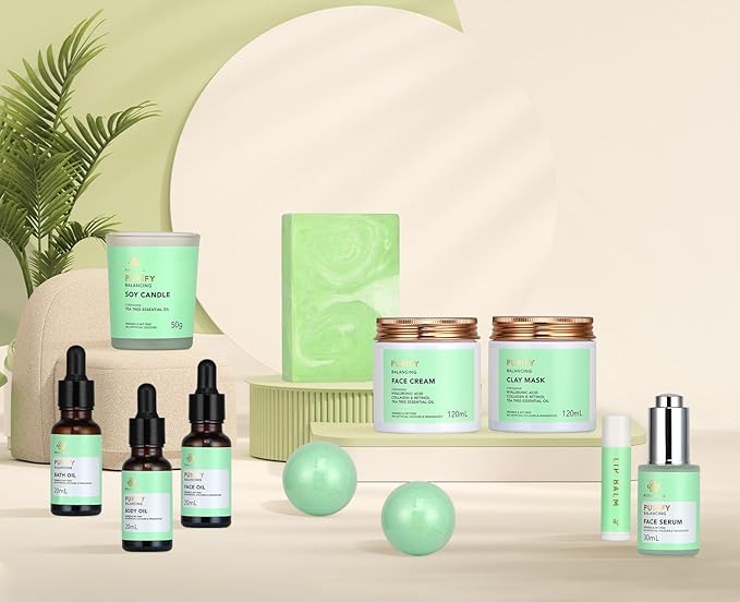 30pcs Valentines Day Gifts for Men & Women, Facial Skin Care Set & Spa Ki, Self-Care Relaxation Gift, Skin Care Collection, Tea Tree Essential Oil, Serum, Dad, Mother's Day, Christmas, Birthday - Bloomnest