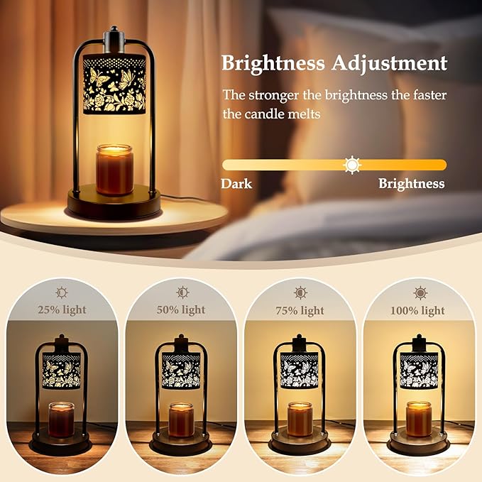 Candle Warmer Lamp Electric with Timer: Wax Melts for Warmer Yankee Candles Large - Dimmable Candle Warmer for Birthday Christmas Gift Bedroom Home Decor - Bloomnest