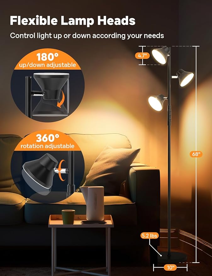 RGBCW Floor Lamp, 36W Bright Color Changing Lamp, Modern Stepless Dimmable LED RGB Floor Lamp with Remote & Touch Control, Standing Lamp for Living Room, Game Room, Bedroom - Bloomnest