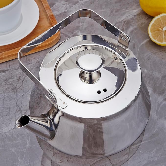 SANQIAHOME 2.1 Quart stainless steel teapot with Infuser A modern, minimalist style