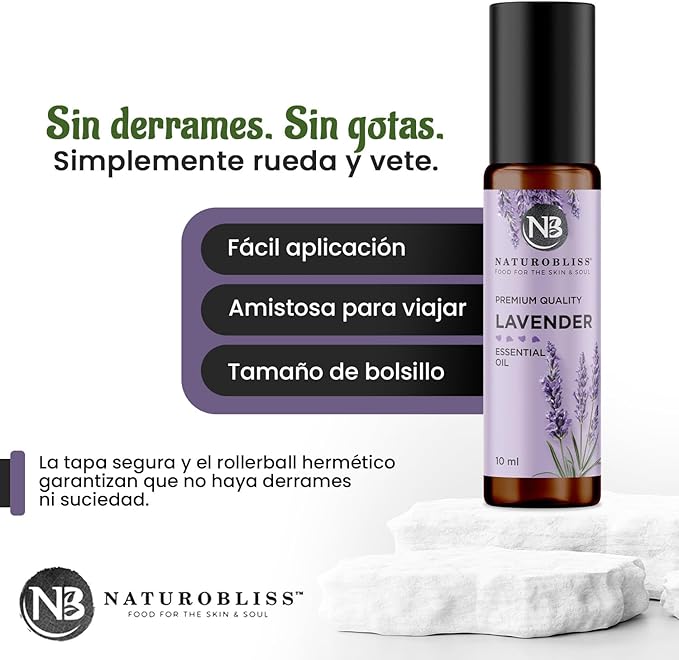 NaturoBliss Lavender Essential Oil Roll On, 10 ml - Bloomnest