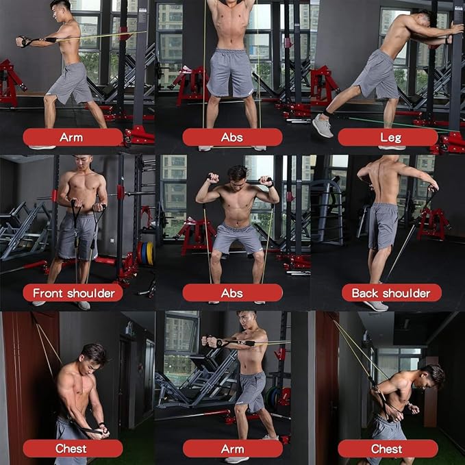 WHATAFIT Resistance Bands, Exercise Bands，Resistance Bands for Working Out, Work Out Bands with Handles for Men and Women Fitness, Strength Training Home Gym Equipment - Bloomnest