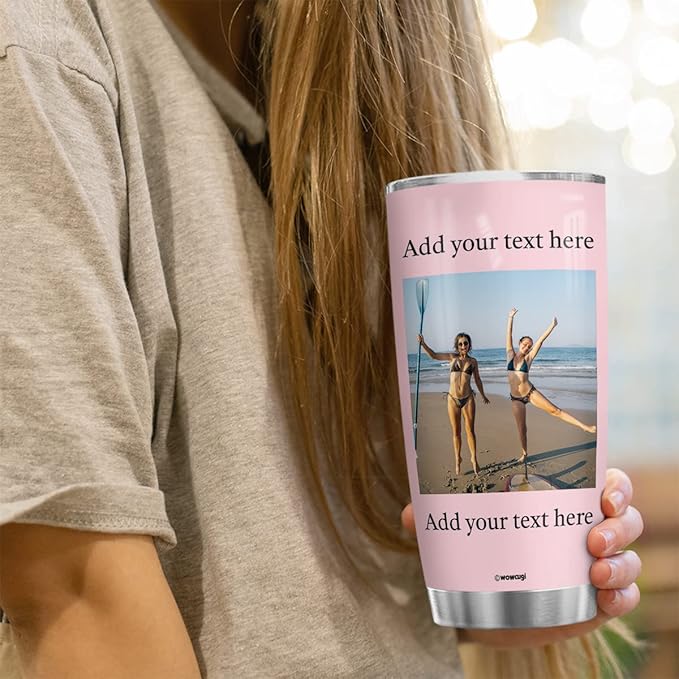 wowcugi Personalized Picture Photo Tumbler Custom Pictures Stainless Steel Insulated Tumblers Coffee Mug 20oz 30oz For Women Girls Birthday Christmas Friendship Cup Gifts For Bestie Best Friend Sister - Bloomnest