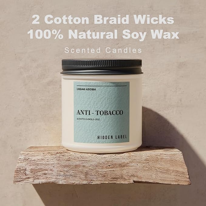 Hidden Label Anti Tobacco Fall Candls, 12oz 2 Wick Non Toxic Candles for Home Scented, Natural Soy Wax Clean Burning Aromatherapy Candle, 70H Long Lasting for Stress Relief & Relaxation Gifts - Bloomnest