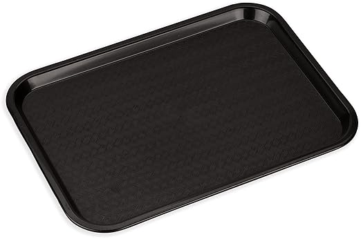 Carlisle FoodService Products CFS CT121603 Cafe Standard Plastic Cafeteria/Fast Food Tray, NSF Certified, BPA Free, 16" Length x 12" Width, Black (Pack of 24) - Bloomnest