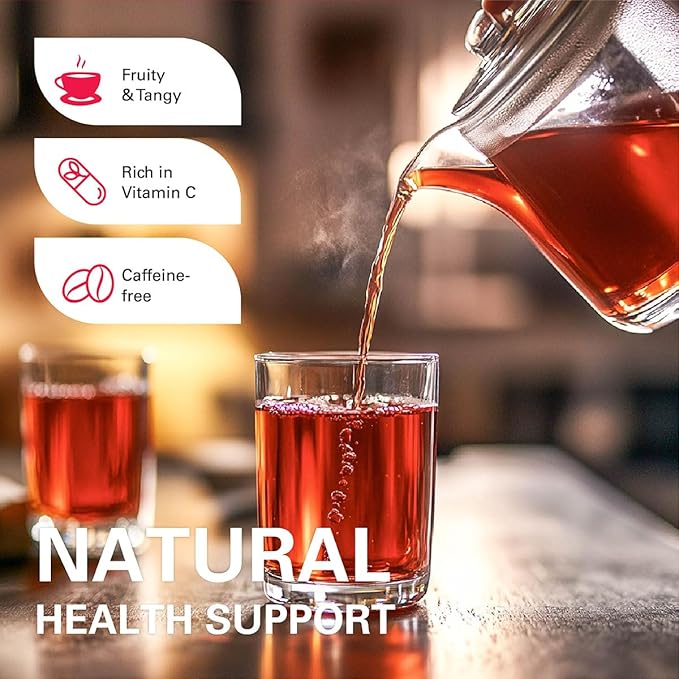 WT WEETEE Rosehips Hibiscus Tea Bags, Made with Rosehip & Hibiscus Flowers, Natural Caffeine-free Herbal Tea 2.5g x 60 Counts - Bloomnest