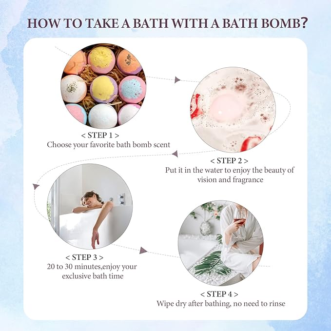 Hemp Oil Bath Bombs Gift Set Natural Refreshing Bubble Bath Kit with 6 Relaxing Scents Made from Pure Essential Oil for Bubble and Spa Bath, Birthday Mother's Valentine's Day Gifts - Bloomnest