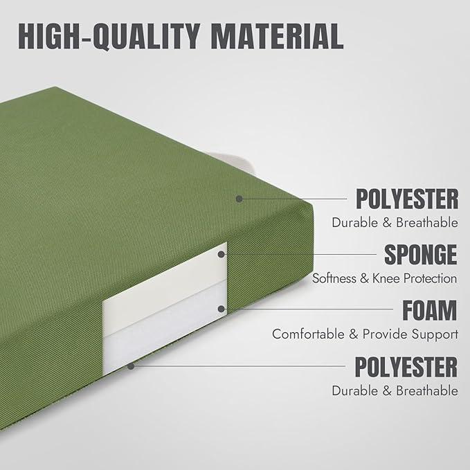 Large Knee Mat-Gardening Kneeler Pad-Thick Garden Sitting or Kneeling Pad Cushion-Construction Knees Support Board of Working,Repairing-Floor Knees Mat for Prayer,Fitness,Yoga,Gym & Pilates-Green - Bloomnest